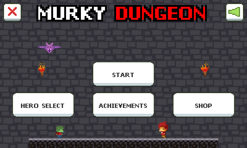 Murky Dungeon - Start screen